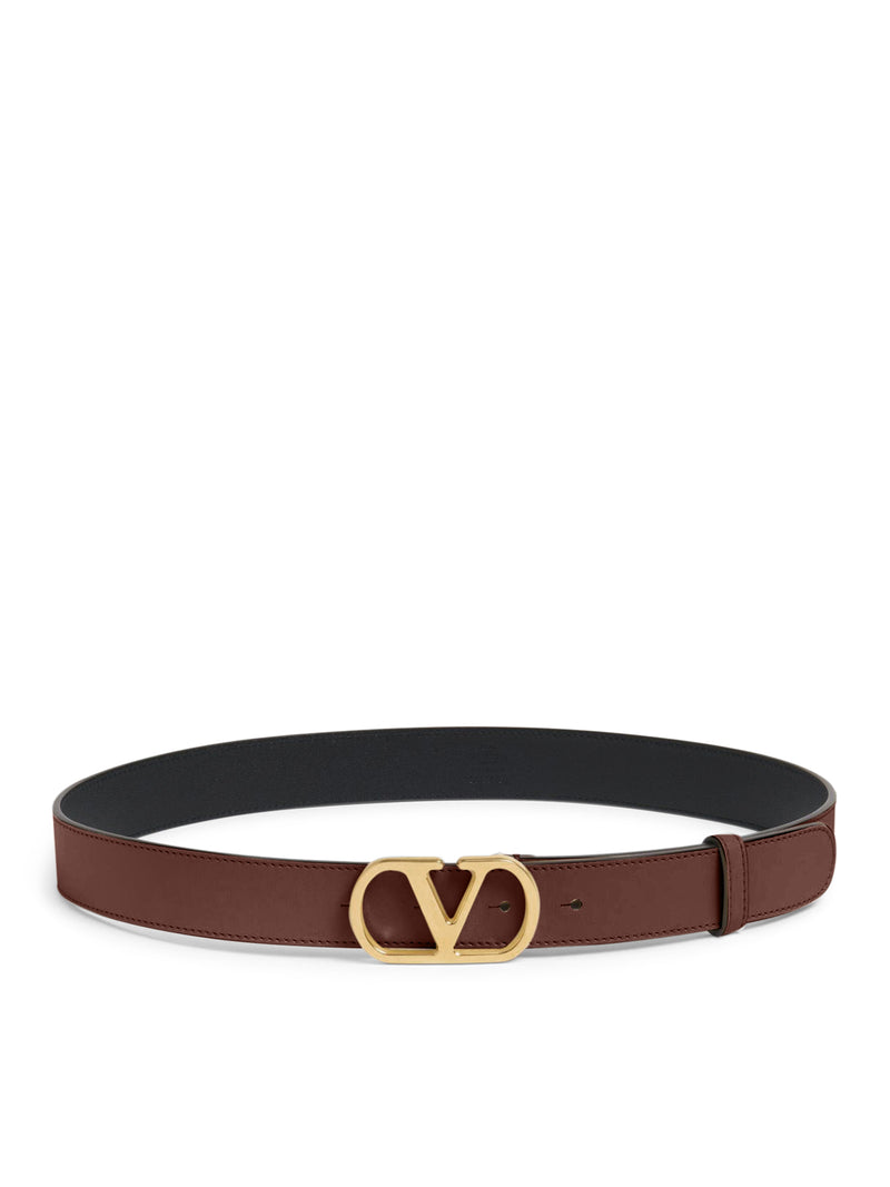 VLOGO SIGNATURE BELT IN GLOSSY CALFSKIN 30MM