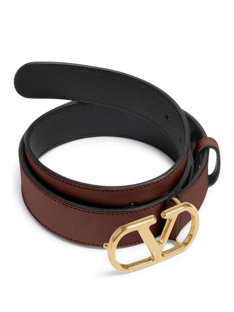 VLOGO SIGNATURE BELT IN GLOSSY CALFSKIN 30MM