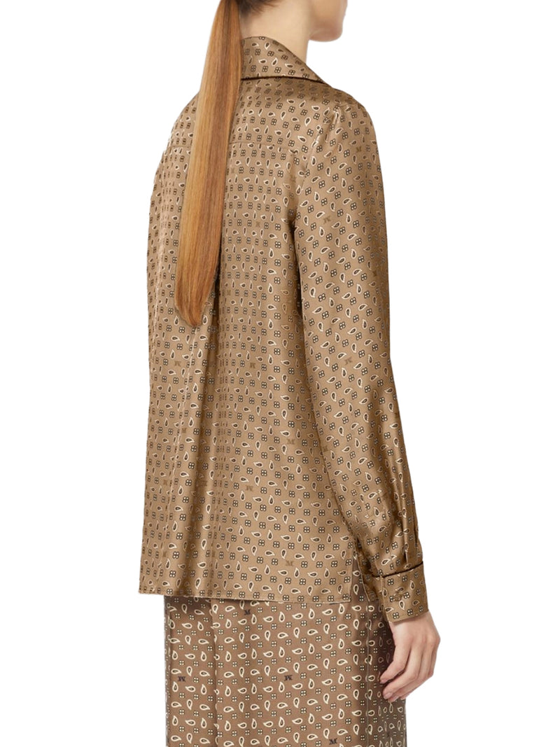 SEMI-FITTED PRINTED SILK SHIRT