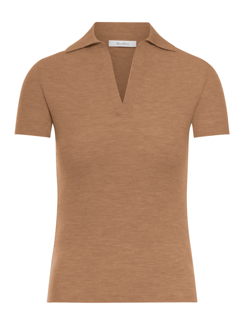 RIBBED WOOL POLO