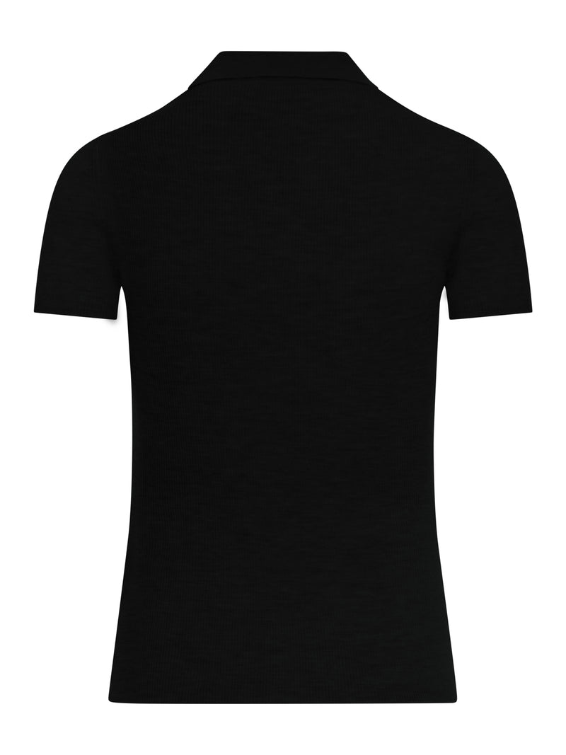 RIBBED WOOL POLO