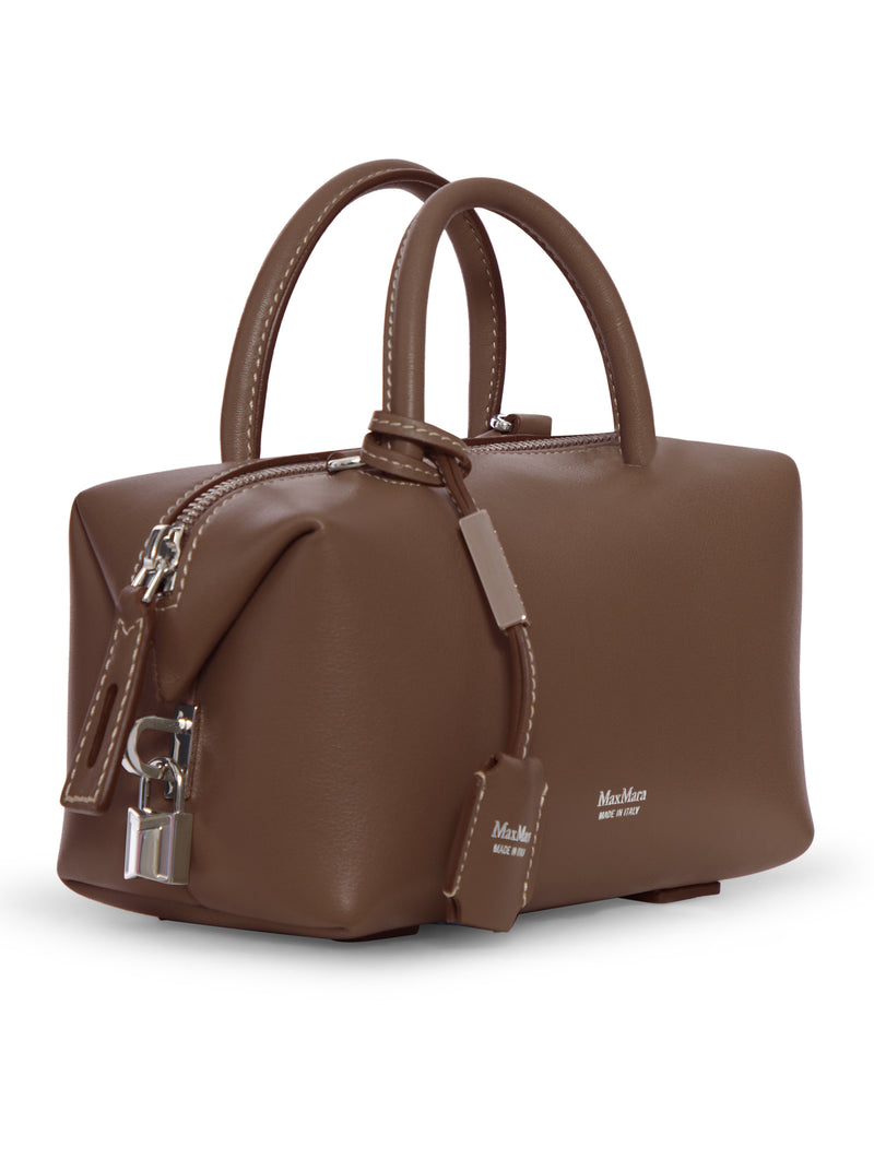 SMALL NATURAL LEATHER TOP HANDLE