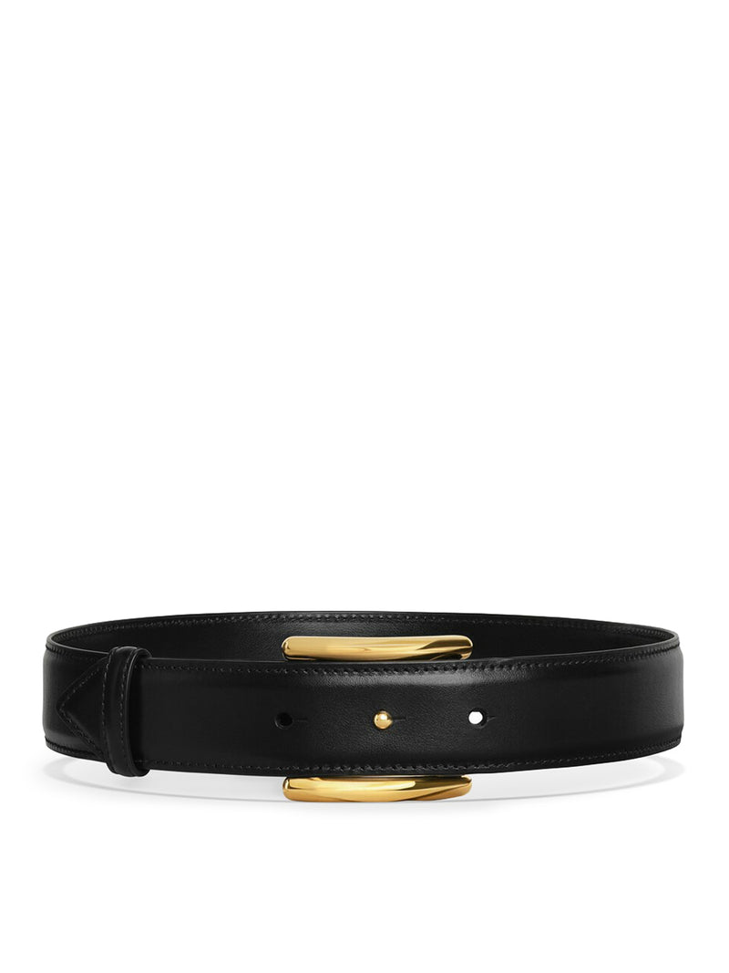 CURVED LEATHER BELT