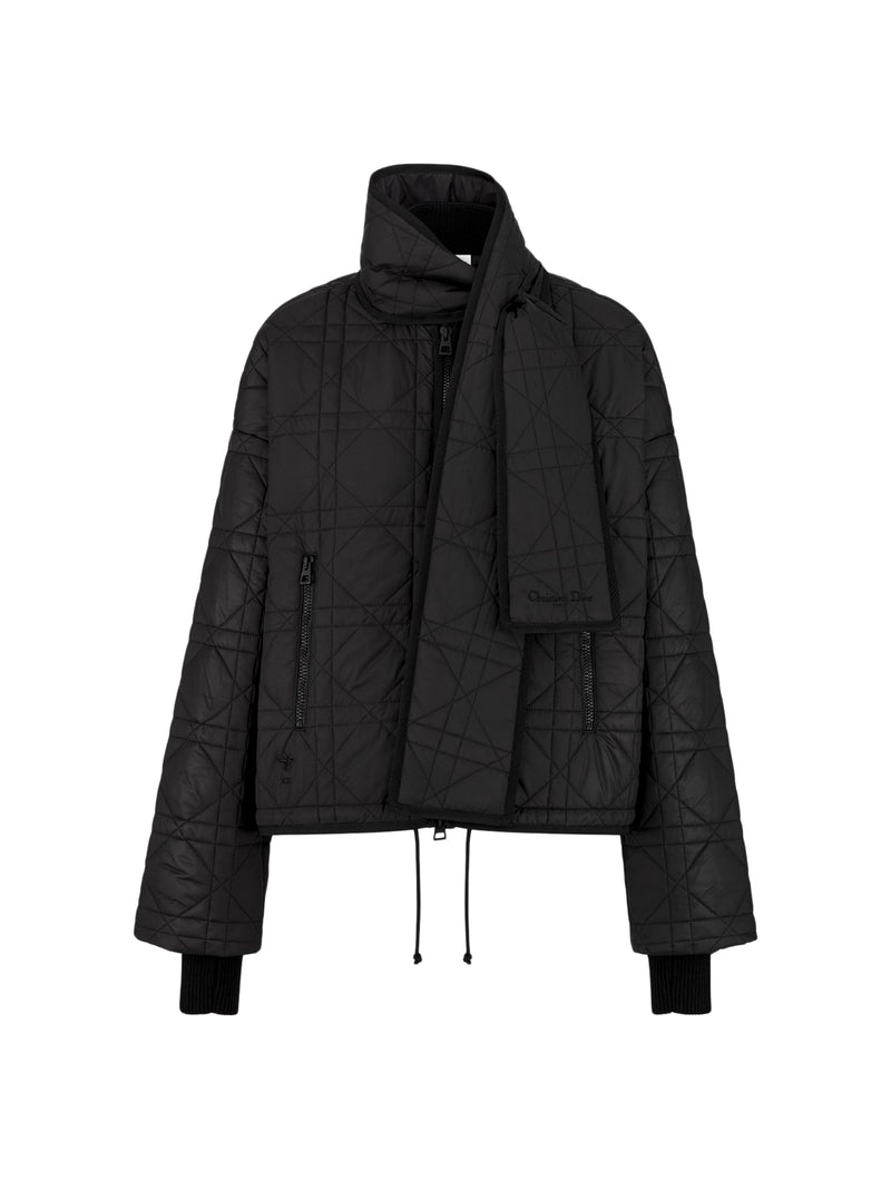 MACROCANNAGE COAT WITH SCARF COLLAR