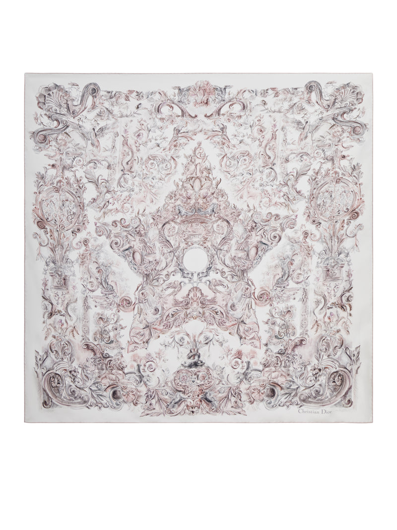 90 SQUARE SCARF WITH BAROQUE STAR IN SILK TWILL