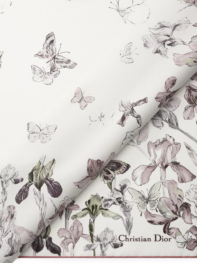 SQUARE SCARF 90 BUTTERFLIES & IRIS