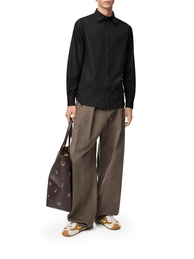 CLASSIC COTTON SHIRT WITH EMBROIDERED ANAGRAM LOGO