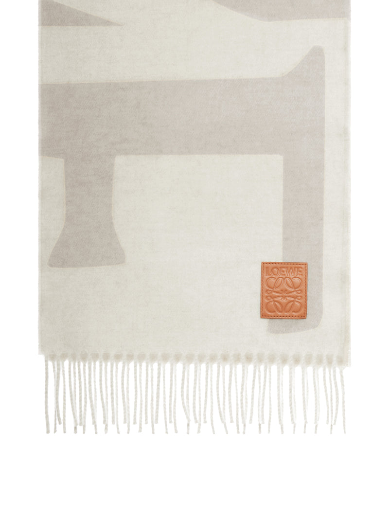 CASHMERE JACQUARD LOGO SCARF