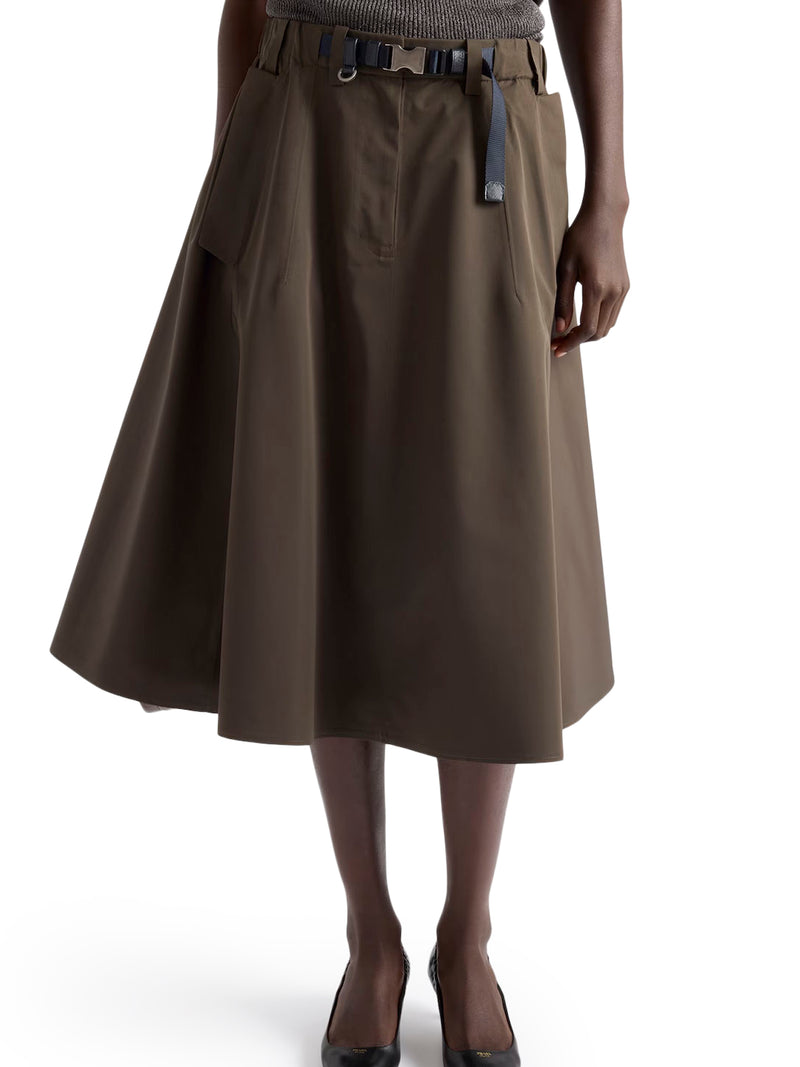 WIDE SKIRT IN TECHNICAL CANVAS