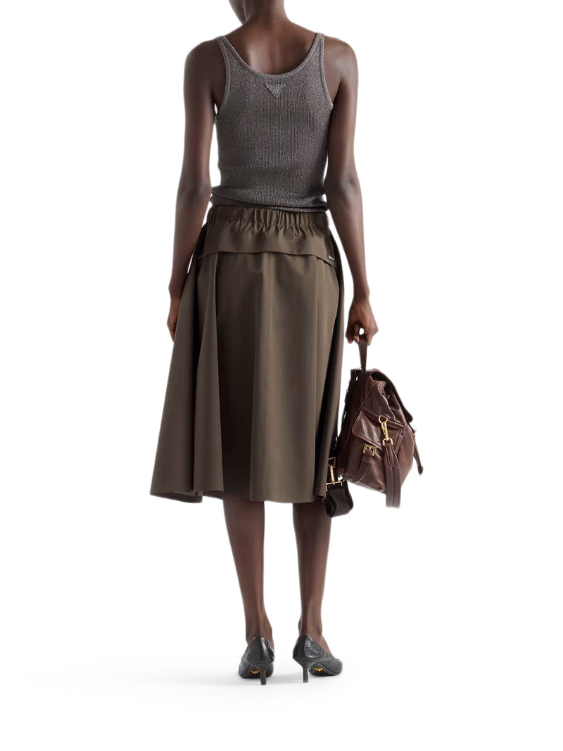 WIDE SKIRT IN TECHNICAL CANVAS