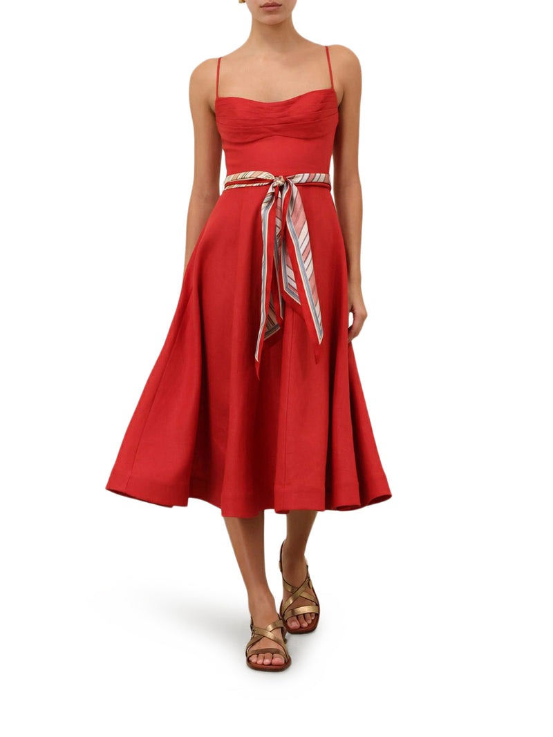 REBELLION TUCK MIDI DRESS