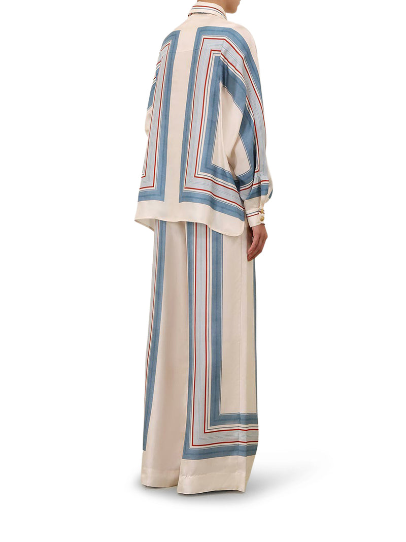 SHIRT WITH STRIPED TICKING SCARF