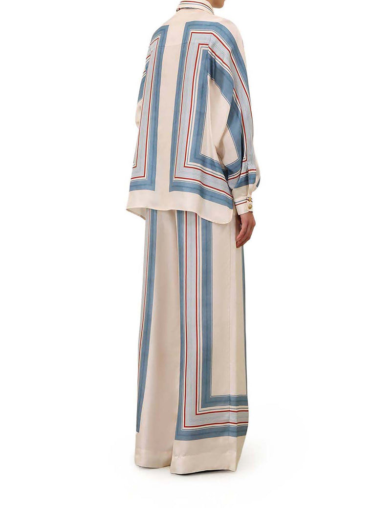 WIDE-WAISTED SILK TROUSERS
