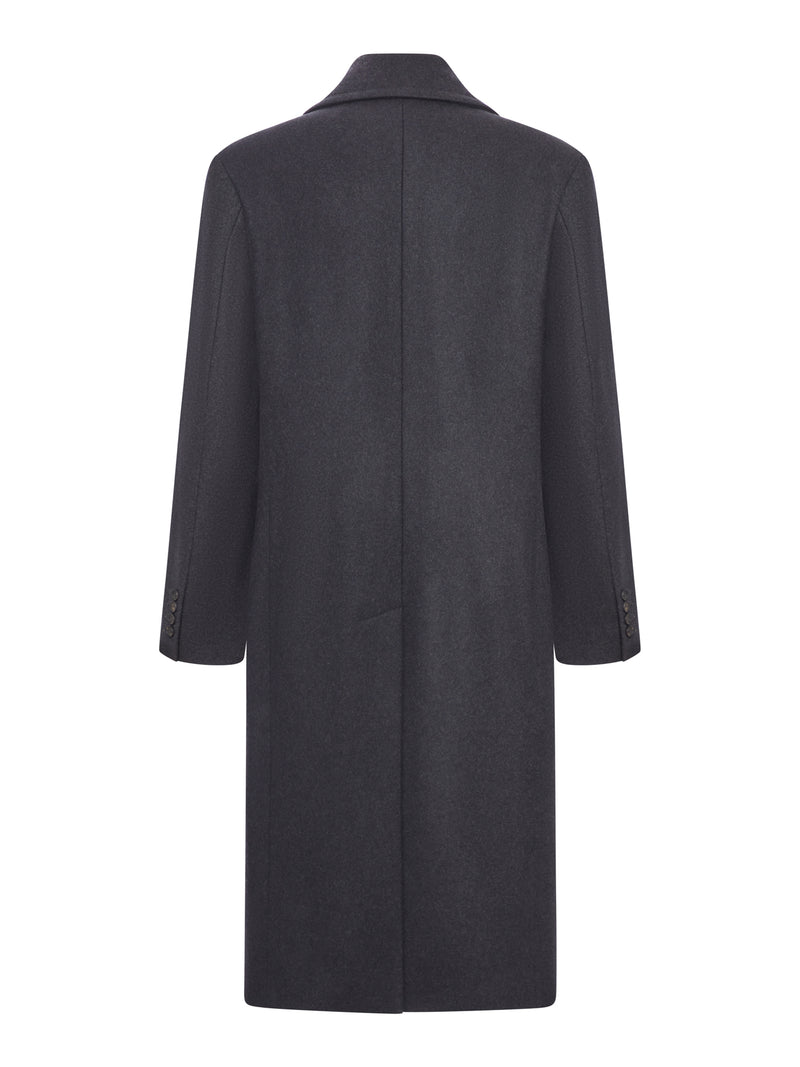 DOUBLE-BREASTED HERRINGBONE COAT