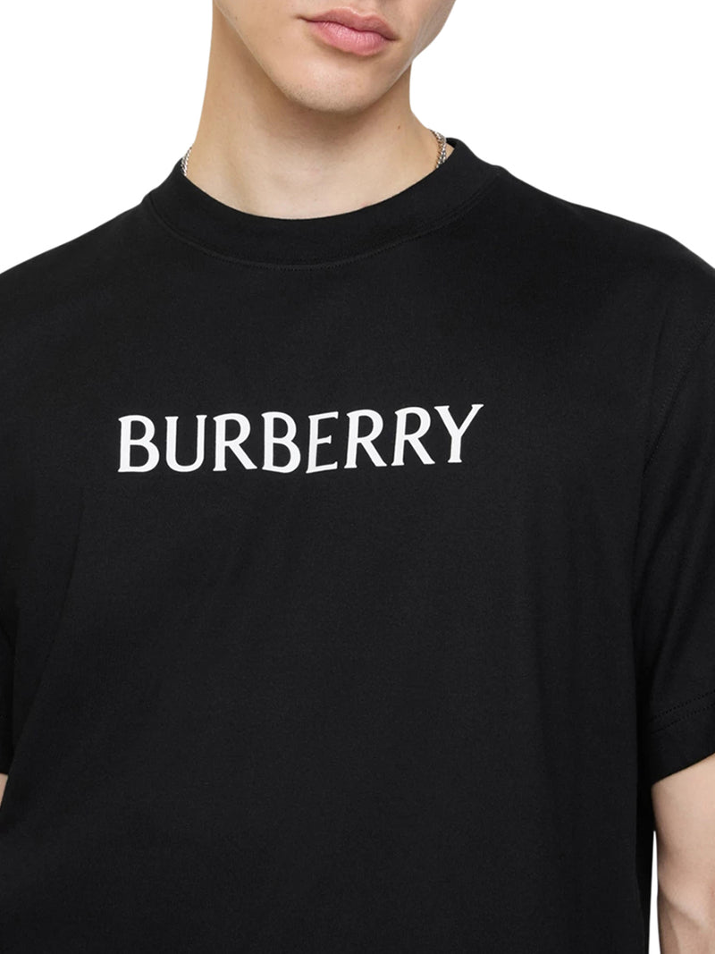 COTTON T-SHIRT WITH PRINTED BURBERRY LOGO