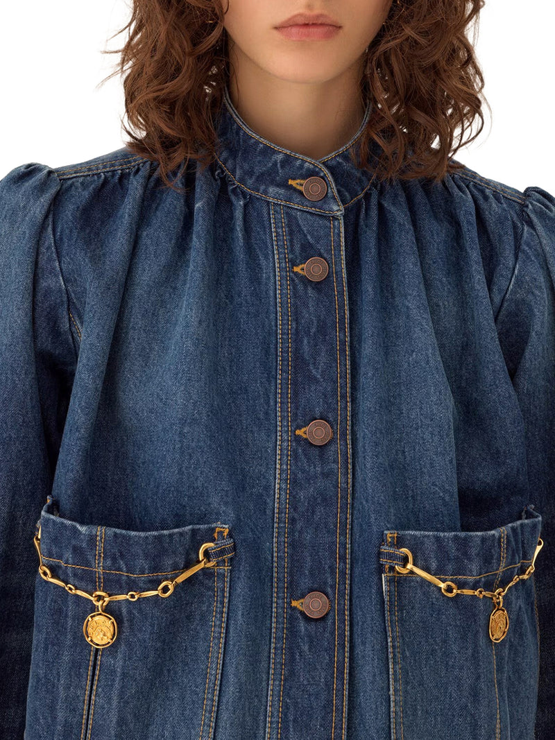 HIGH NECK DENIM JACKET