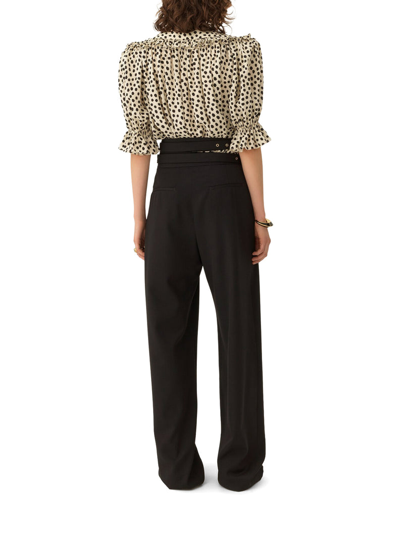 HIGH-WAISTED TAILORED WOOL TROUSERS