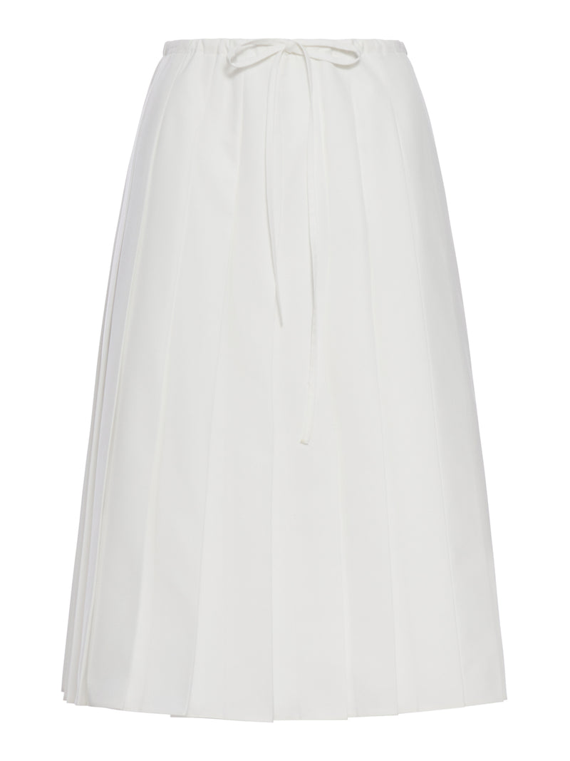 PLEATED MIDI SKIRT IN COTTON POPLIN