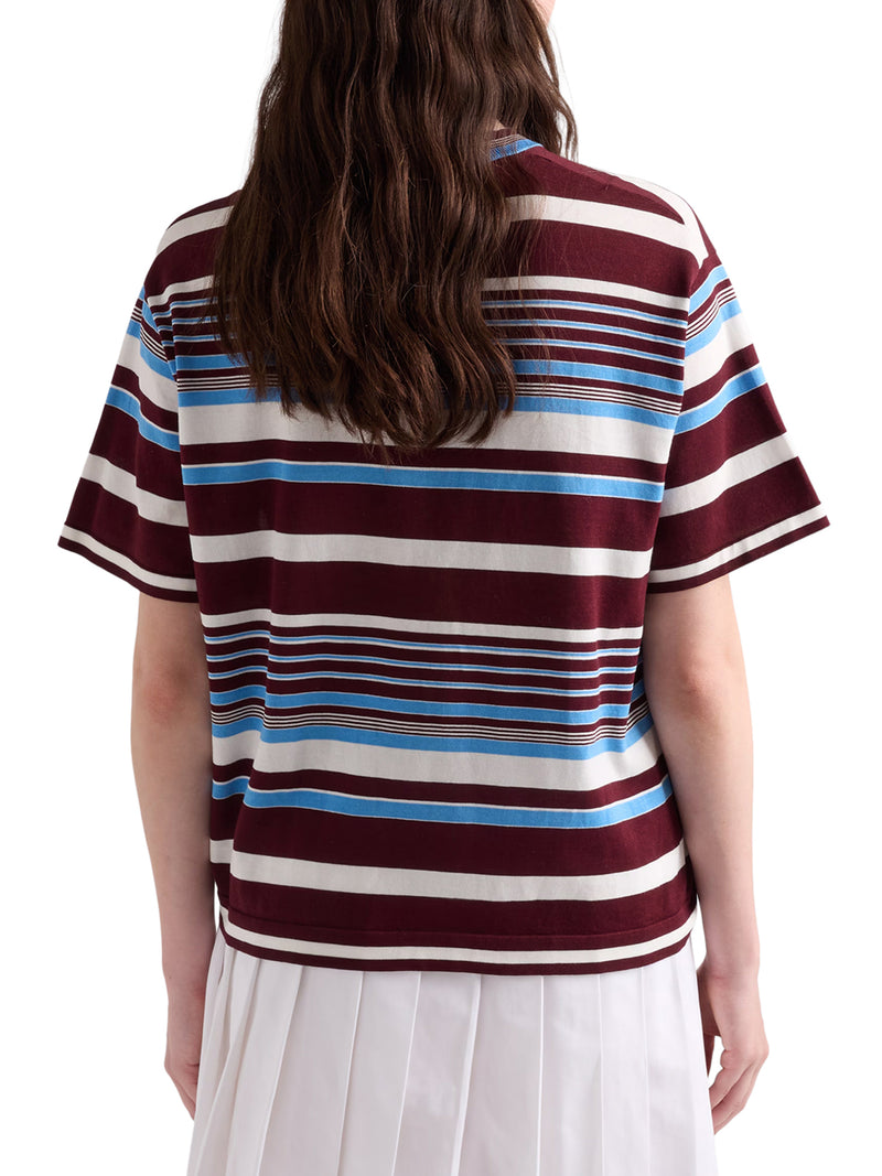 STRIPED COTTON CREW NECK SWEATER
