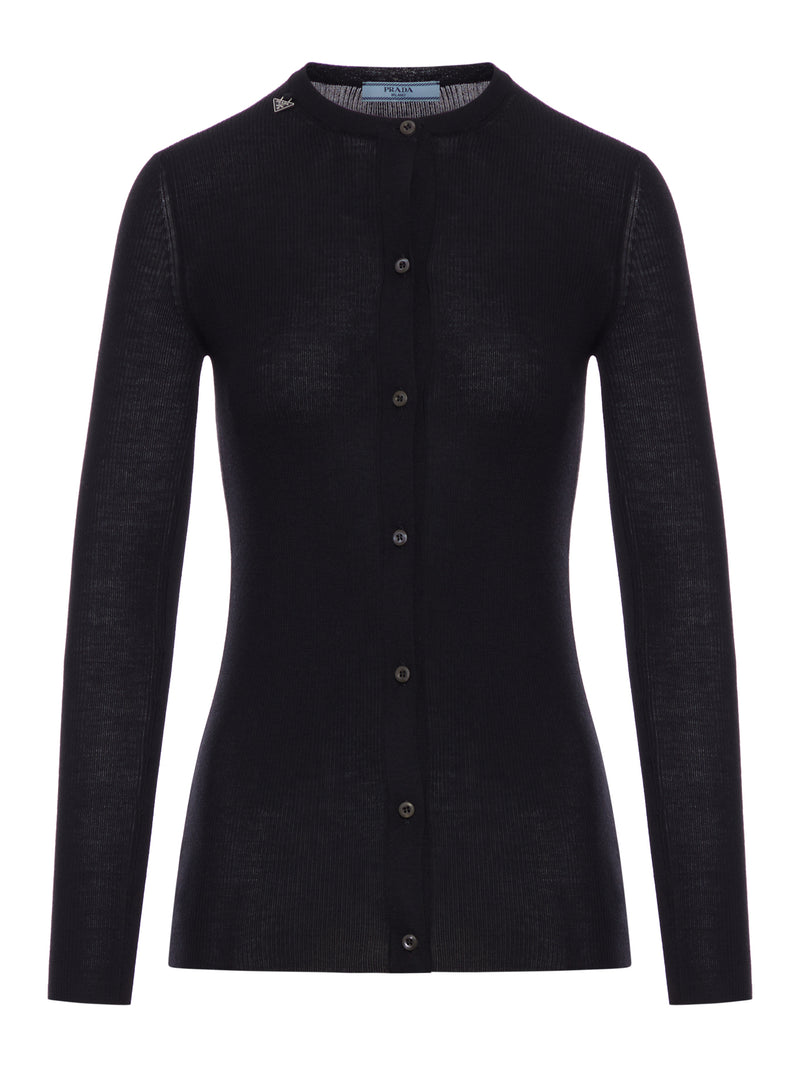 RIBBED WOOL CARDIGAN