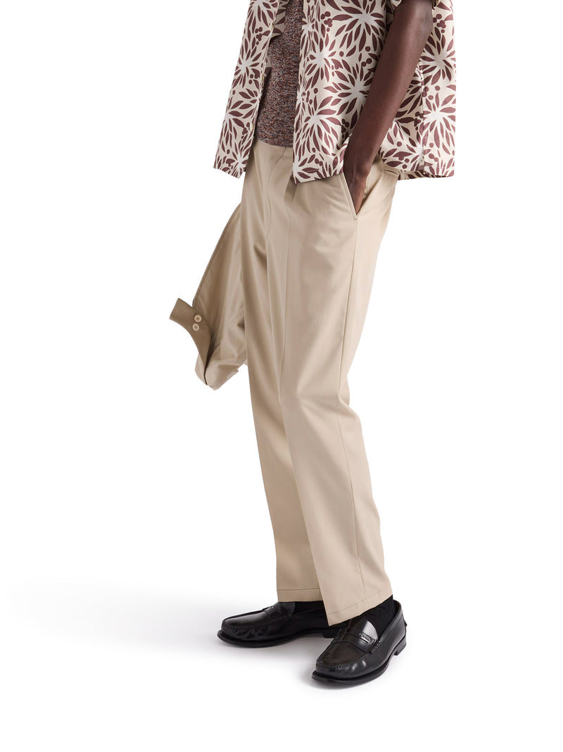 COTTON TROUSERS WITH ENAMELED METAL TRIANGLE LOGO