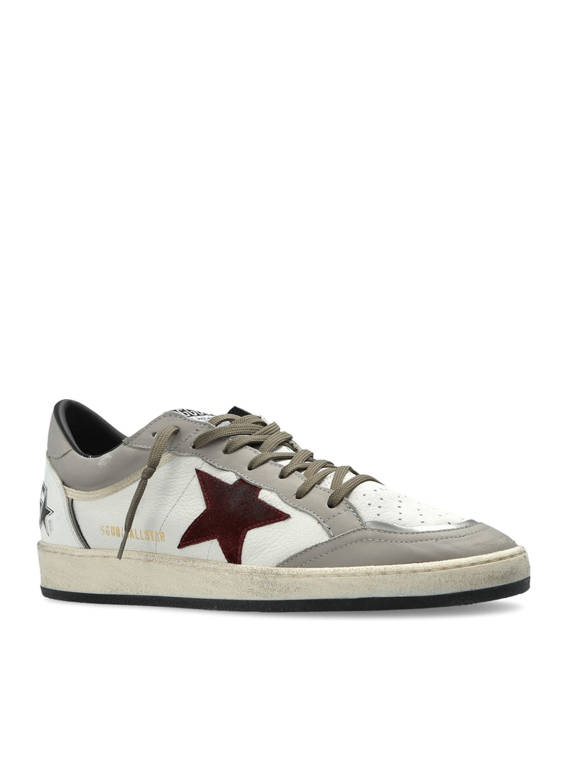 BALLSTAR SNEAKERS IN LEATHER WITH CONTRASTING STAR AND DISTRESSED FINISH