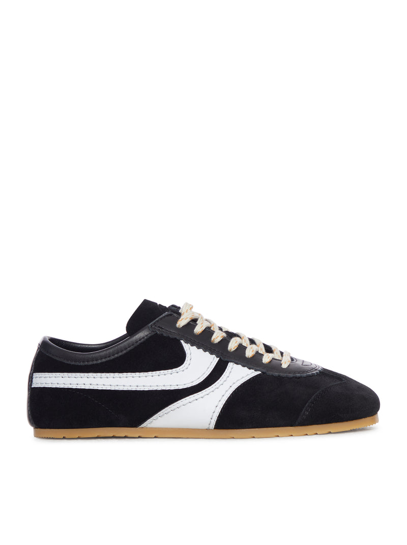 TWO-TONE LEATHER AND SUEDE SNEAKERS