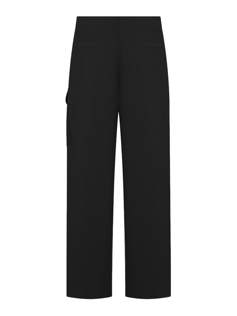 CARGO PANTS WITH SADDLE POCKET IN COTTON BLEND TWILL