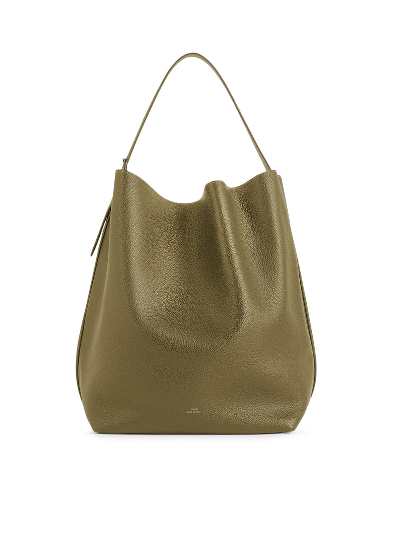 BELTED TOTE BAG IN HAMMERED CALFSKIN