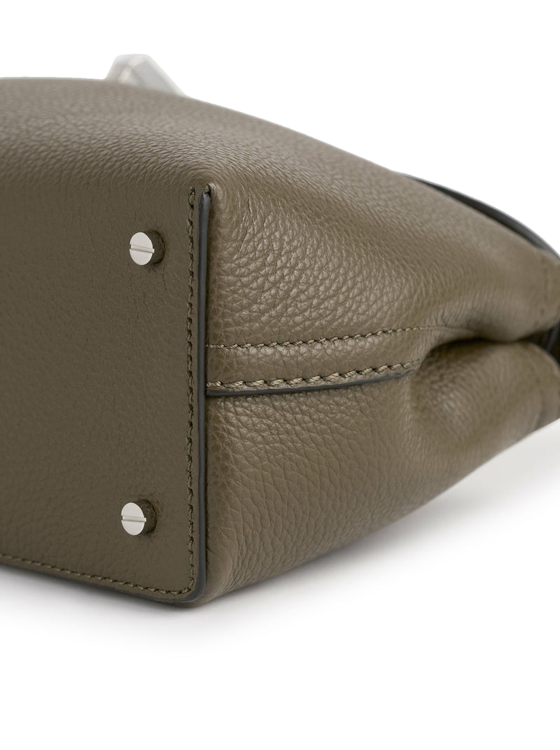 T-LOCK HAMMERED LEATHER CLUTCH