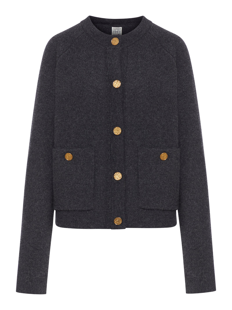 CARDIGAN WITH HAMMERED BUTTONS