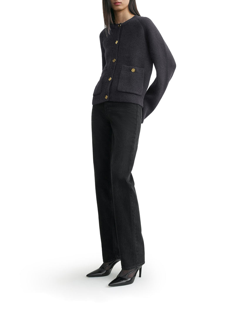 CARDIGAN WITH HAMMERED BUTTONS