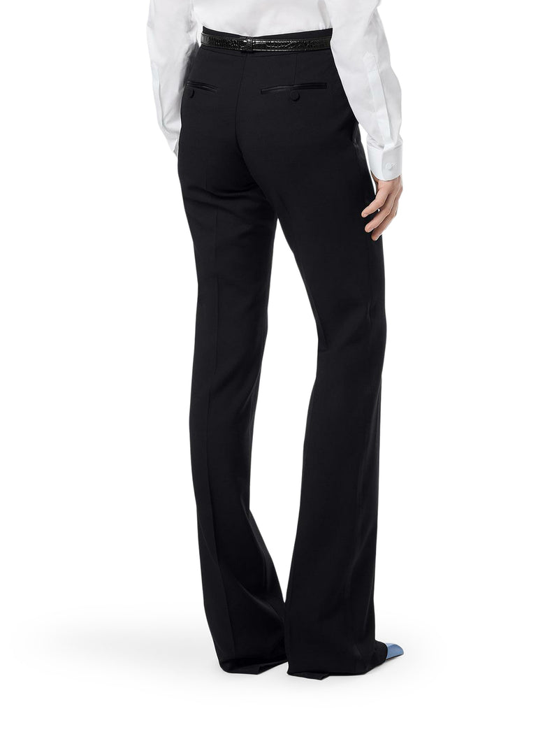 TWO-TONE TAILORED STRAIGHT TROUSERS