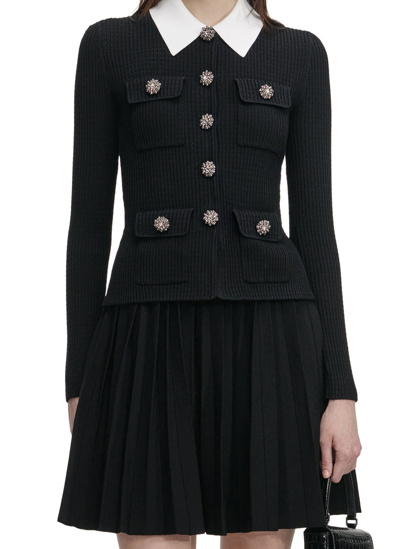 BLACK KNIT MINI DRESS