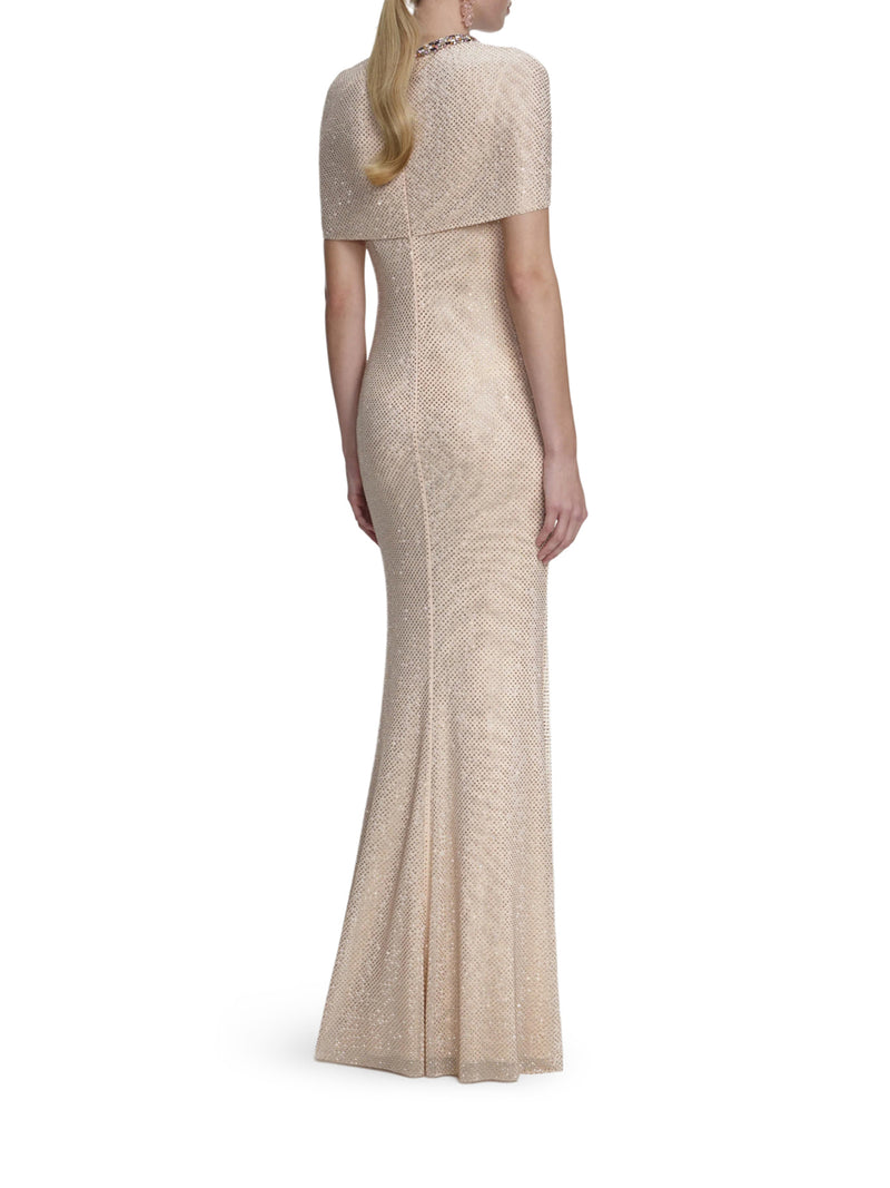 LONG DRESS WITH RHINESTONE
