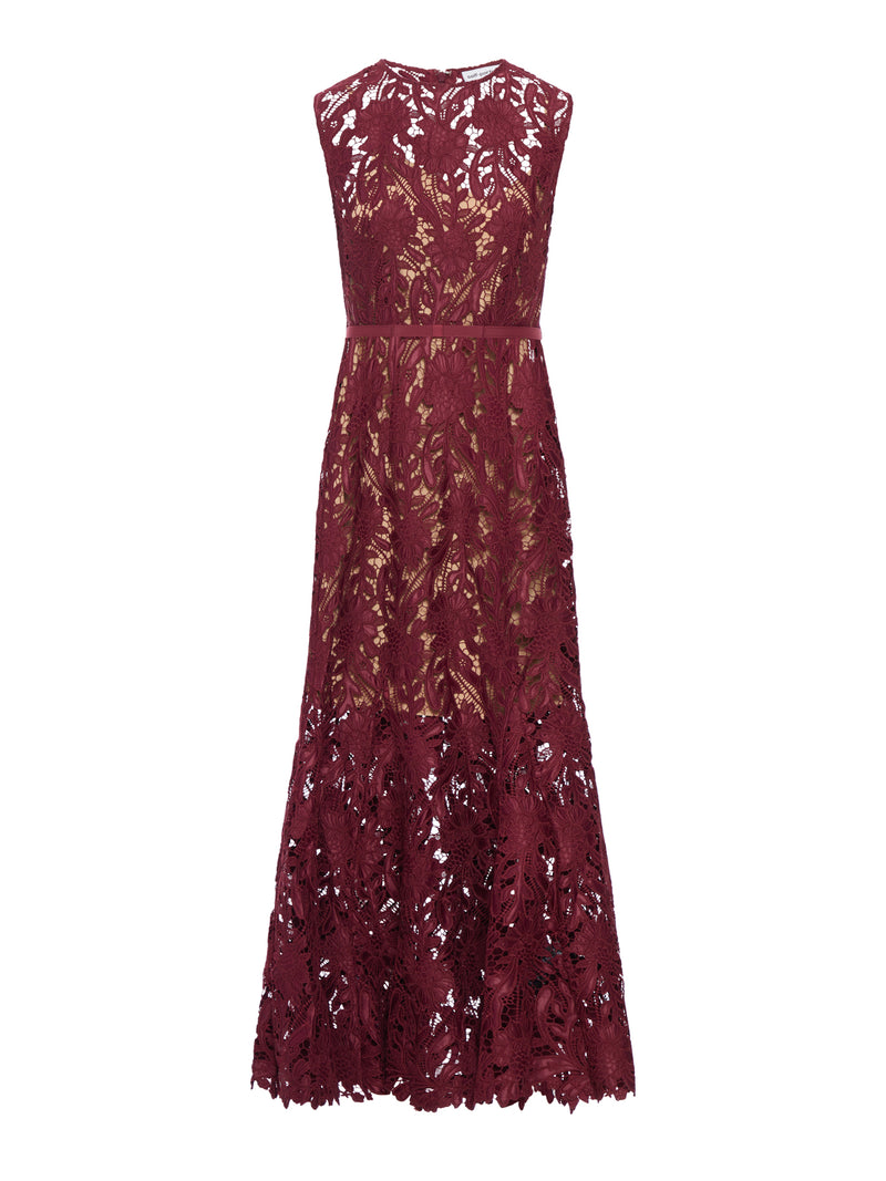 GUIPURE LACE MIDI DRESS