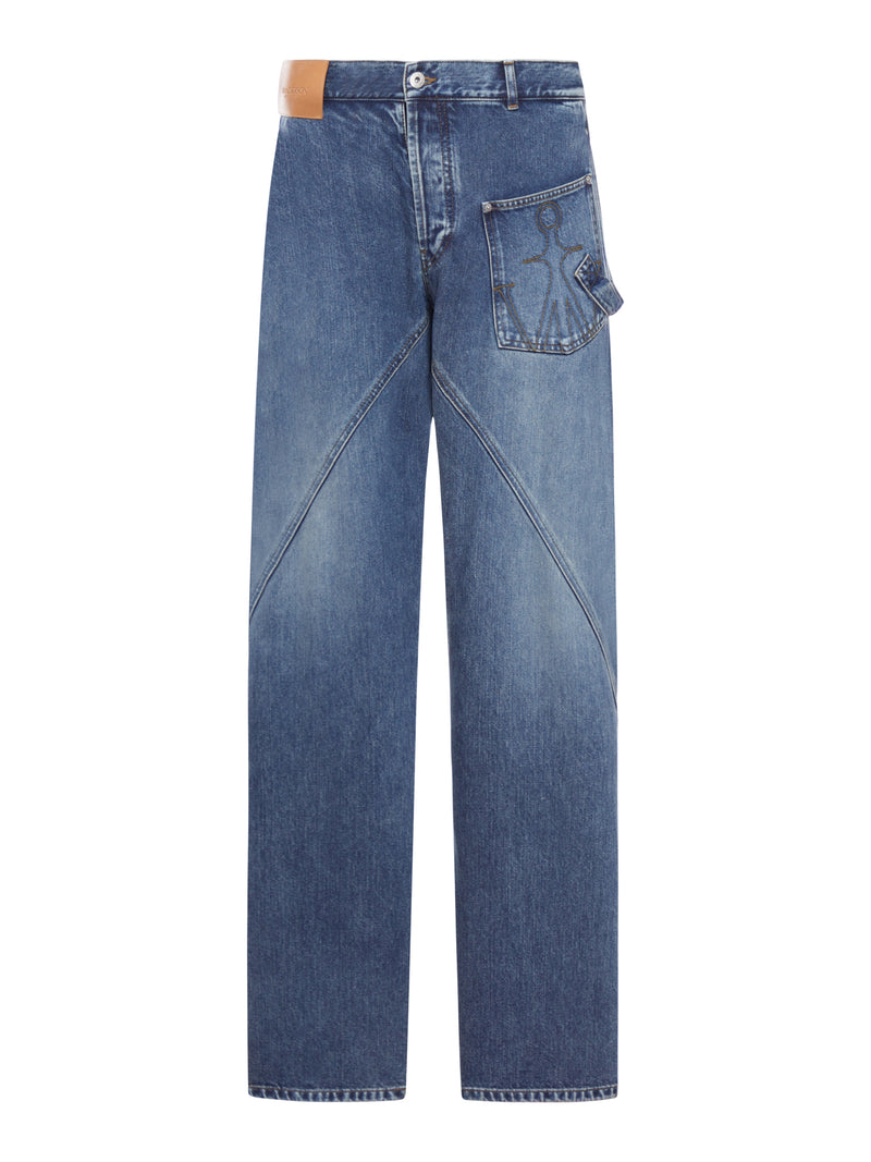 WORKWEAR JEANS WITH OFF-CENTRALIZED CLOSURE