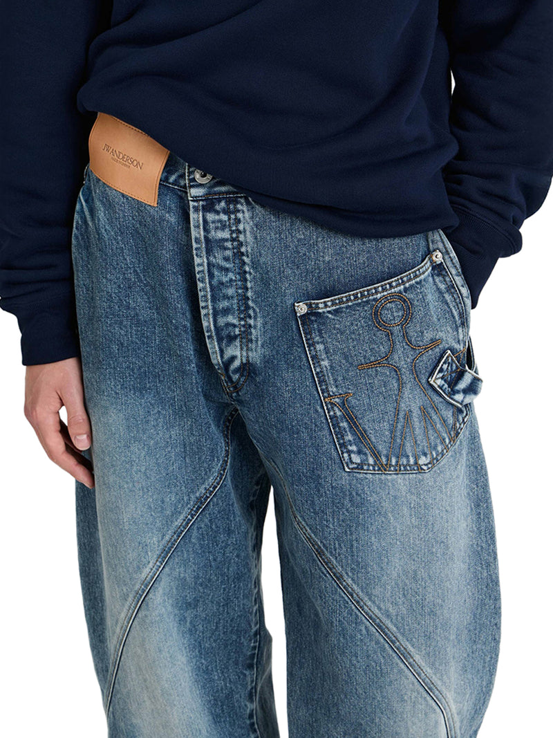 WORKWEAR JEANS WITH OFF-CENTRALIZED CLOSURE