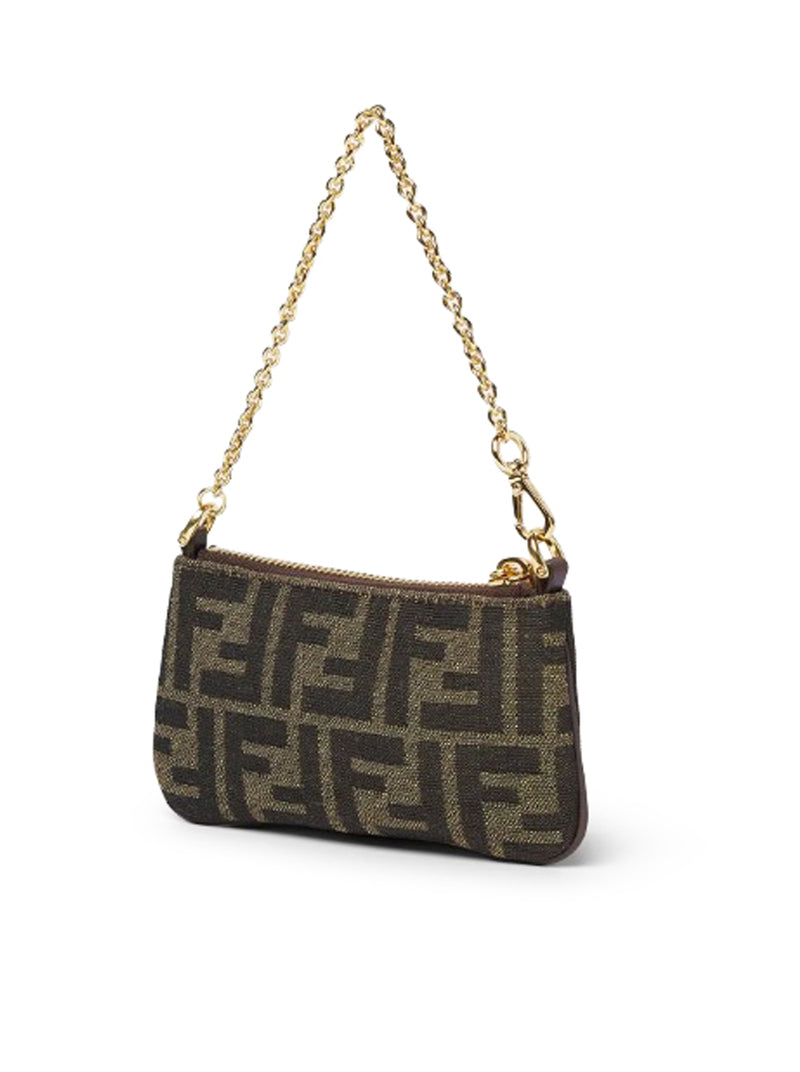 BAGUETTE MINI POUCH IN JACQUARD FF