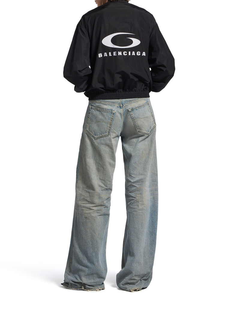 ORGANIC COTTON DENIM WIDE-LEG BAGGY TROUSERS