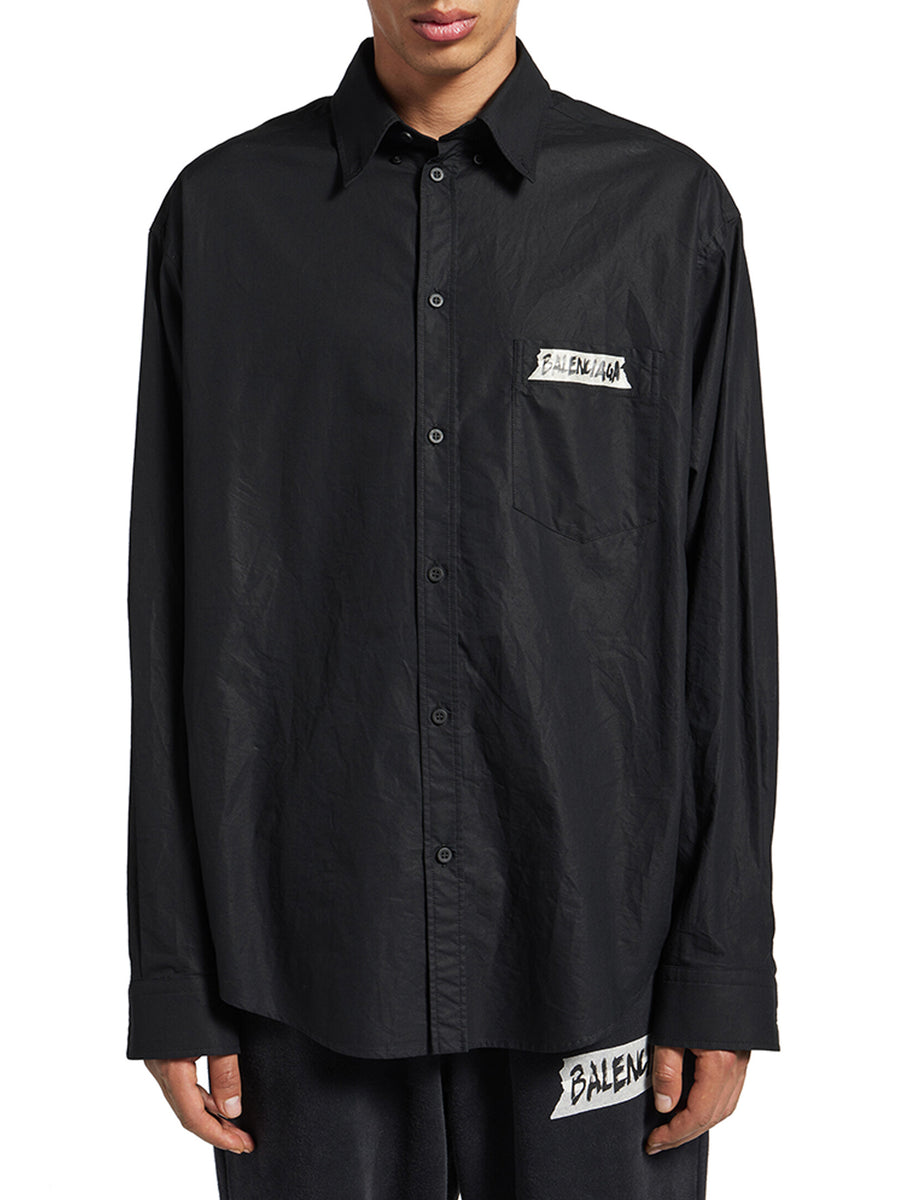 balenciaga dress shirt MEN`S LARGE FIT LONG-SLEEVED MASKING TAPE SHIRT – Suit Negozi Row