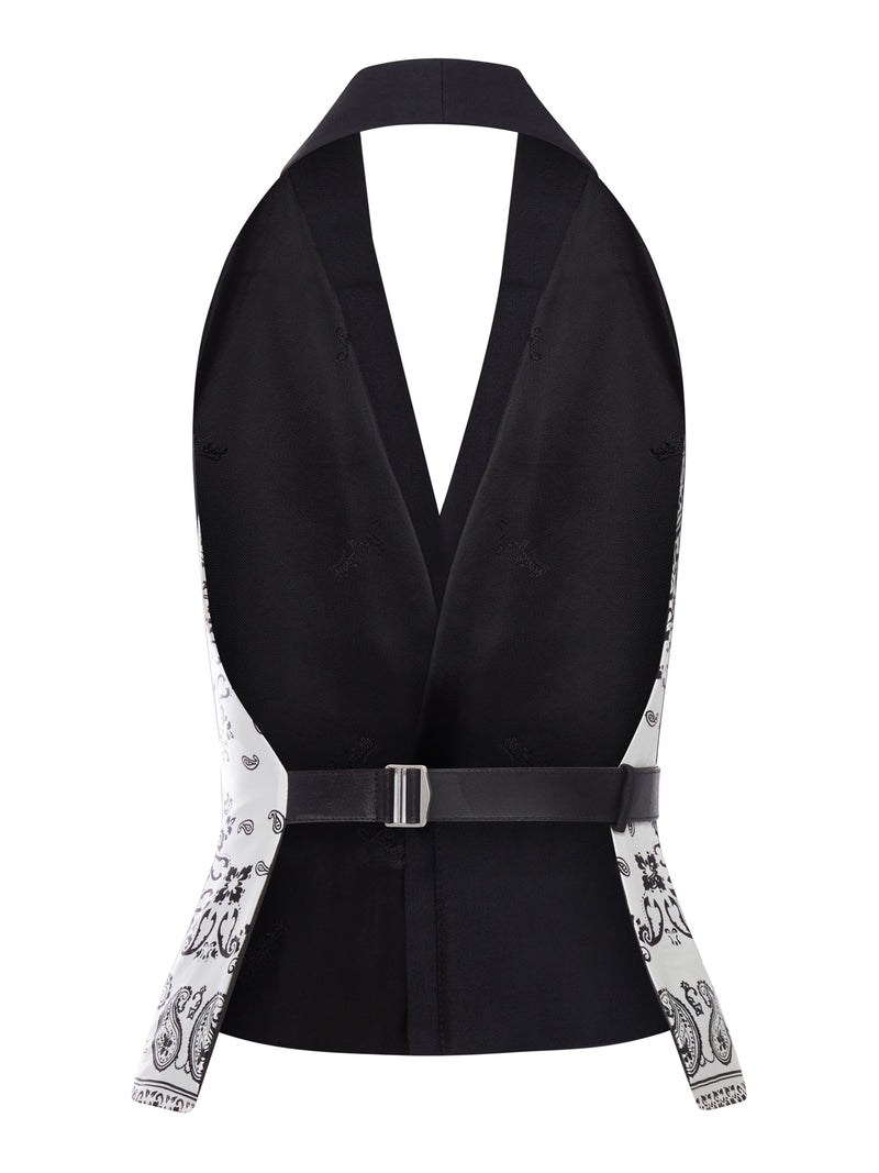 TAILORED VEST WITH BANDANA INSERTS