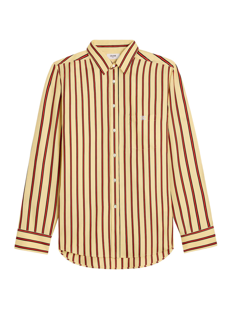 OVERSIZED STRIPED SILK TWILL SHIRT