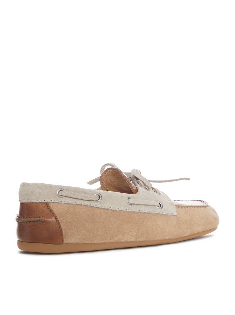 UNLINED LEATHER AND SUEDE LOAFERS