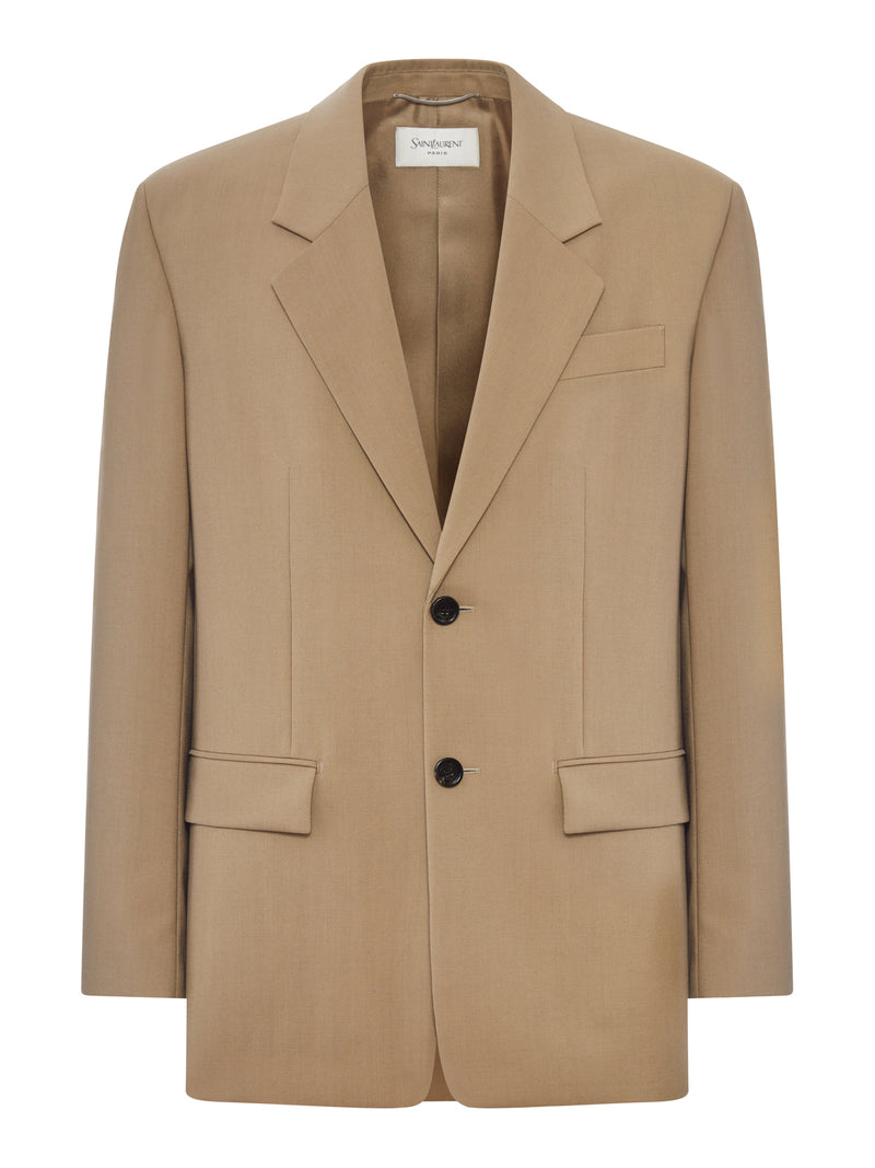 SINGLE-BREASTED JACKET IN WOOL AND MOHAIR