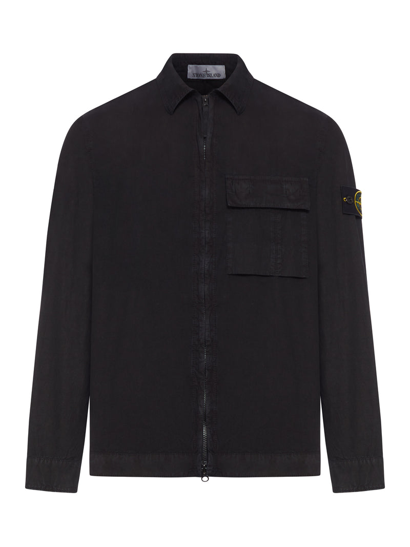 ORGANIC COTTON ZIP-UP OVERSHIRT WITH REMOVABLE BADGE