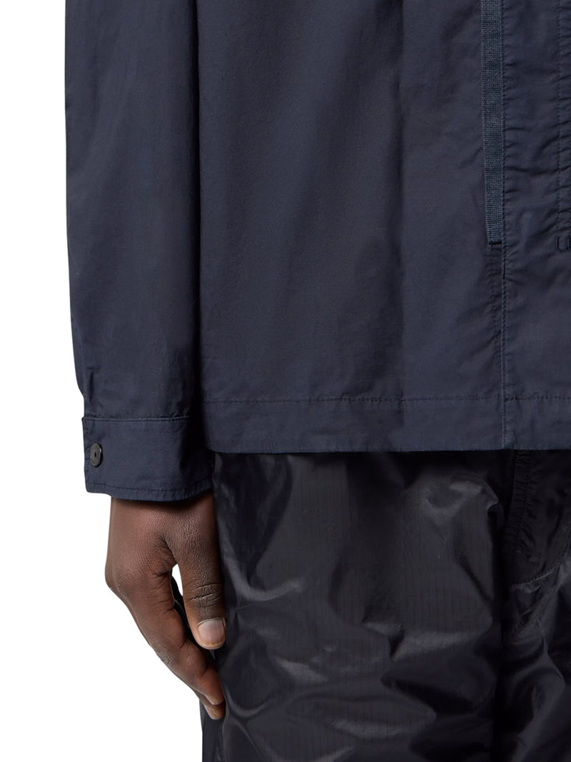 STRETCH COTTON CANVAS OVERSHIRT WITH FLAP POCKET ON THE CHEST