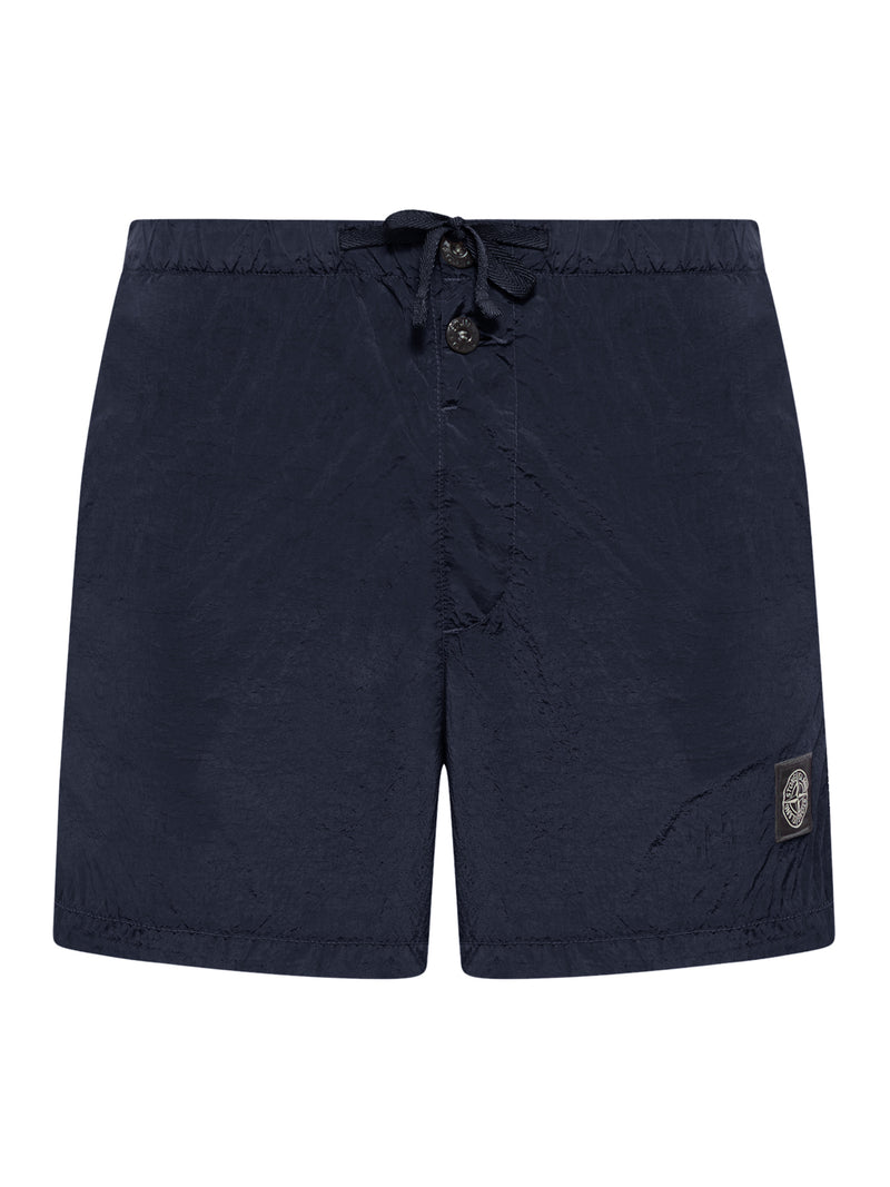 NAVY BLUE COMPASS LOGO SWIMSUIT