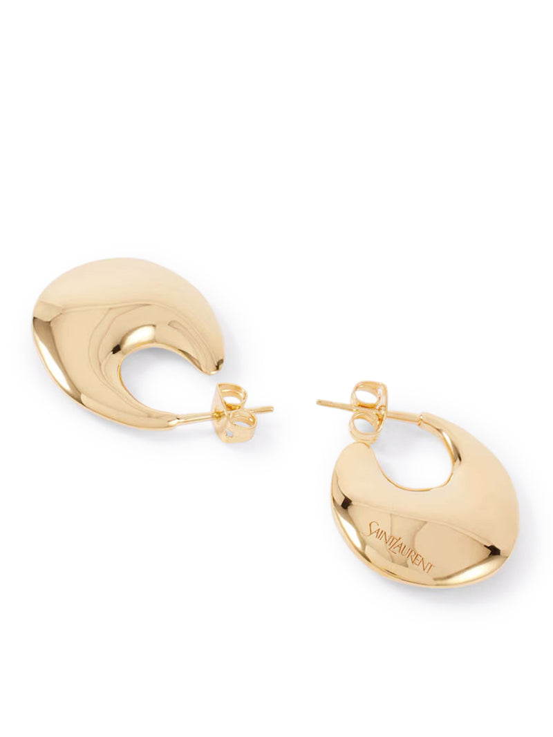 BRASS HALF-MOON EARRINGS WITH GOLD-PLATED FINISHES