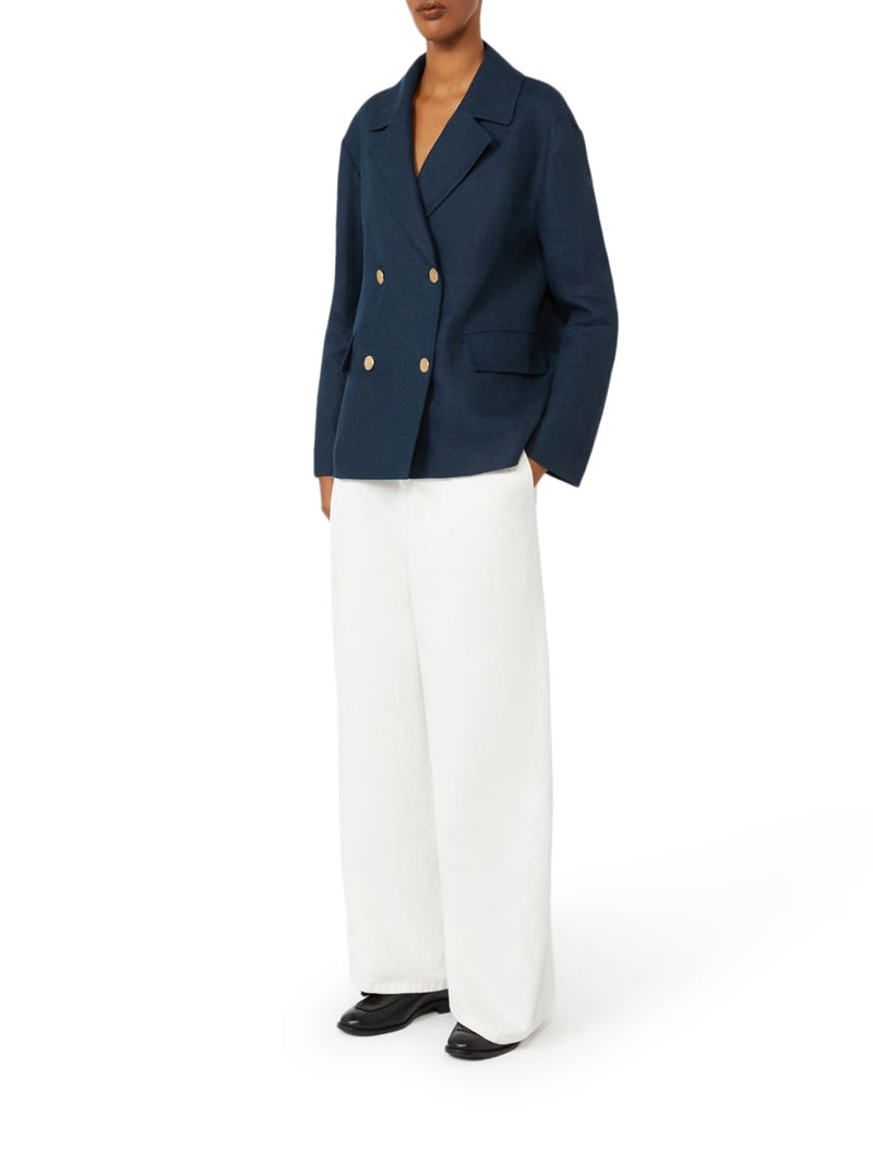 WIDE COTTON AND LINEN TROUSERS